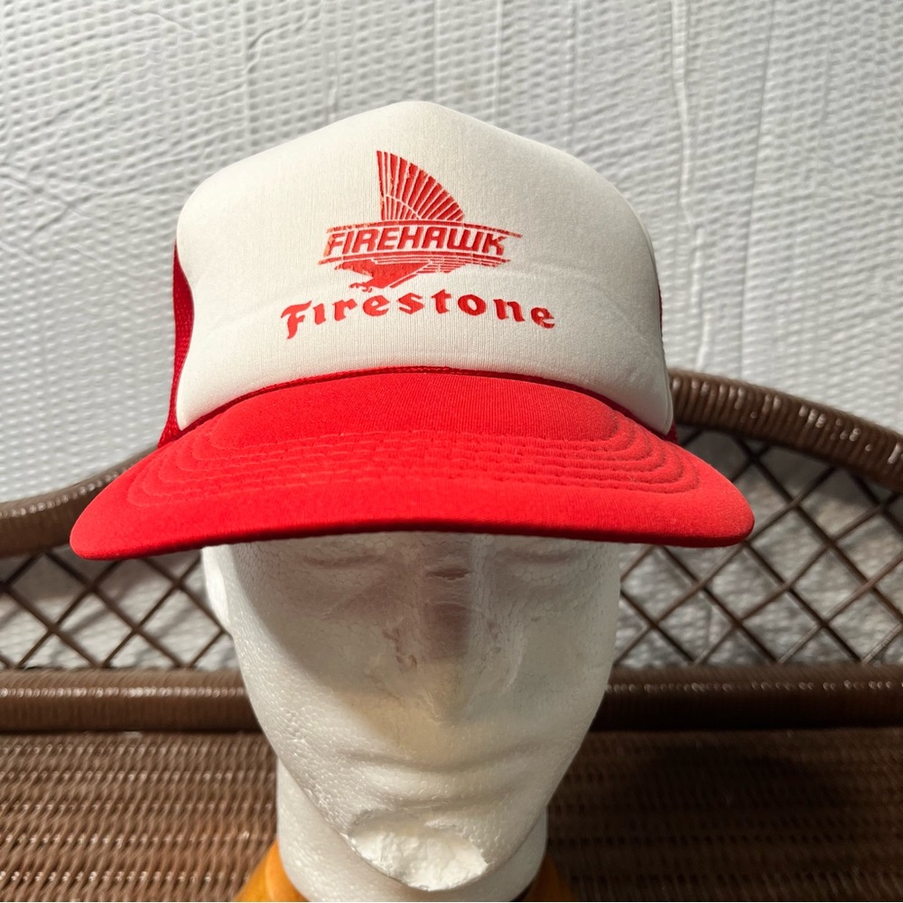 Vintage Firestone Firehawk Snap Back Trucker Hat/Cap OS